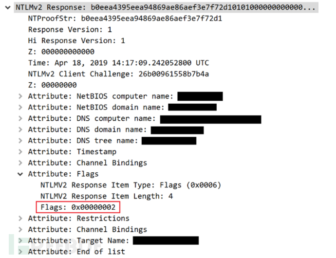 ‘flags’字段指示NTLM_AUTHENTICATE消息包括MIC